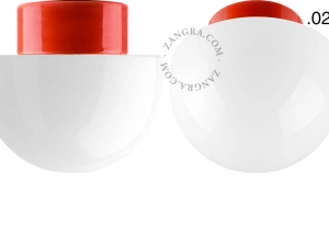 Leuchte David aus rotem Porzellan - Ø 10 cm