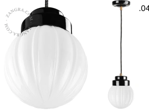 Art Deco pendellampa i svart porslin Denim