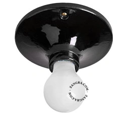 væg- eller loftslampe i sort porcelæn
