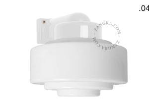 zewnętrzna lub łazienkowa lampa ścienna biała porcelana ze szklanym kloszem - IP54