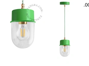 candeeiro suspenso verde - abajur de vidro - Ø 10cm