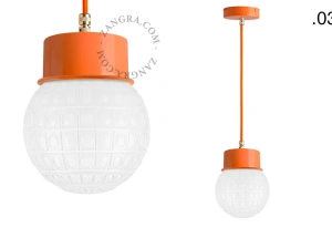 orange pendellampe - glasskærm - Ø 10 cm