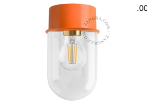 orange wall or ceiling light - glass shade - Ø 10 cm