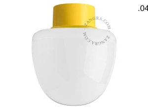 lampa ścienna lub sufitowa żółta - szklany klosz - Ø 10cm
