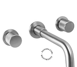 brass brushed nickel color wall mounted basin faucet