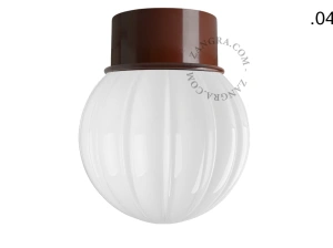 brown wall or ceiling light - glass shade - Ø 10 cm