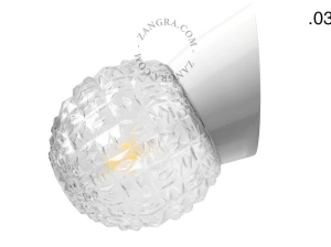 applique blanche - globe en verre - Ø 11 cm