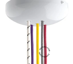 weißer XL-Lampenbaldachin für 5 Kabel