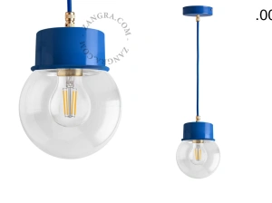 gelakte hanglamp - blauw