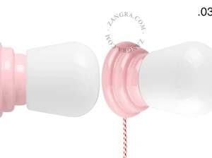 pink porcelain Art Deco table or wall light