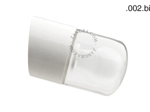 hvid porcelæn væglampe - glas skærm