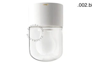 lámpara de baño de porcelana blanca - pantalla de vidrio - Ø 8,5cm -  IP54