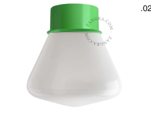applique ou plafonnier vert - globe en verre - Ø 10 cm