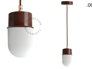 suspension marron - globe en verre - Ø 8,5 cm