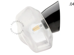 candeeiro preto de parede - abajur de vidro - Ø 11 cm