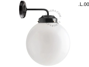 applique noire - globe en verre