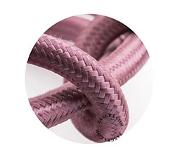 câble textile - mauve