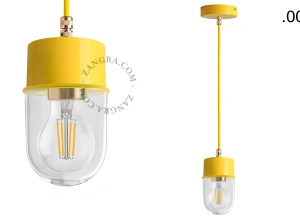 candeeiro suspenso amarelo - abajur de vidro - Ø 8,5cm