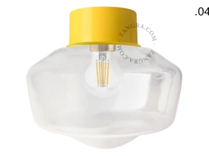 lampa ścienna lub sufitowa żółta - szklany klosz - Ø 10cm