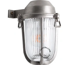 gallervägglampa i förnicklad mässing för utomhusbruk - IP64