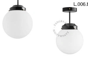 lampada da soffito nera - paralume in vetro