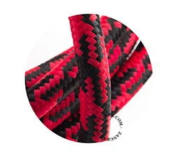 fabric cable - red and black houndstooth