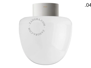 candeeiro de parede ou de teto em porcelana branca - abajur de vidro - Ø 10cm - IP54