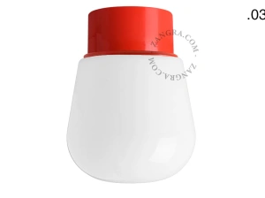 rød væg eller loftslampe - glas skærm - Ø 10 cm