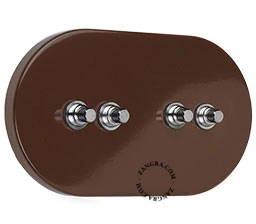 brun tryckströmbrytare – 4 nickel tryckknappar