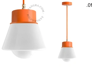 candeeiro suspenso laranja - abajur de vidro - Ø 10cm
