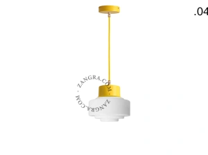 yellow pendant light - glass shade - Ø 10 cm