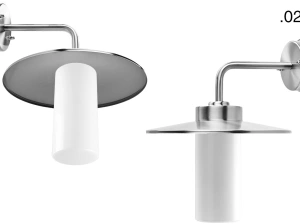 silver-coloured wall light Eduardo - IP54