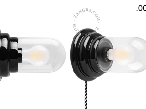 black porcelain Art Deco table or wall light
