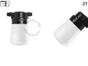 badrum svart vägglampa med glasskärm - IP54