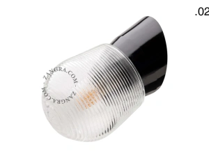 czarna lampa ścienna ze szklanym kloszem - Ø 11 cm