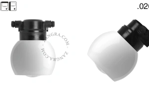badrum svart vägglampa med glasskärm - IP54