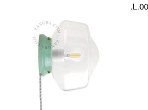 zielona porcelanowa lampa stołowa lub ścienna Cedric