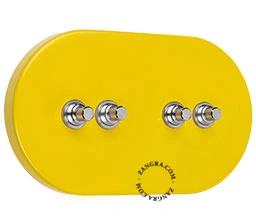interruptor amarelo - 4 botões de pressão niquelados