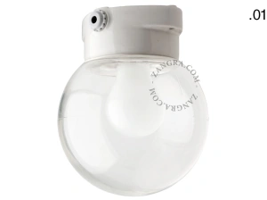 badeværelse lampe i porcelæn med glasskærm – Ø 8,3cm - IP54