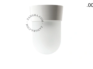 biała lampa ścienna lub sufitowa ze szklanym kloszem - Ø 11 cm