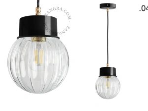 candeeiro suspenso preto - abajur de vidro - Ø 10cm