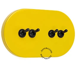 interruptor amarelo simples ou bidirecional - 4 comutadores em preto