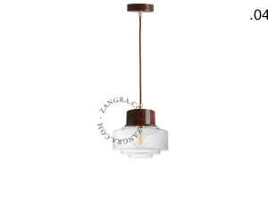 brun pendellampe - glasskærm - Ø 10 cm