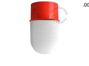 czerwona lampa ścienna lub sufitowa - szklany klosz - Ø 8 cm