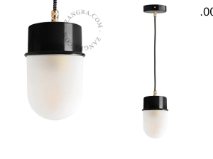 candeeiro suspenso preto - abajur de vidro - Ø 10cm