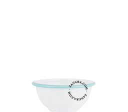 bol en émail blanc avec bord bleu - Ø 13,5 cm
