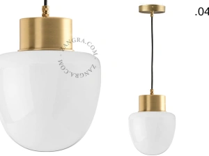brass pendant light - glass shade - Ø 10 cm