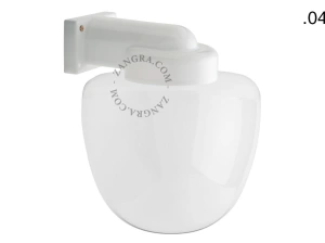 zewnętrzna lub łazienkowa lampa ścienna biała porcelana ze szklanym kloszem - IP54