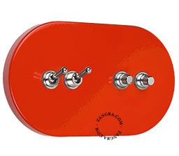 interruptor vermelho - duplo comutador simples ou bidirecional niquelados e duplo interruptor