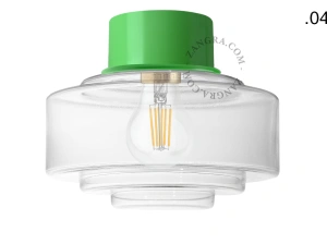 applique ou plafonnier vert - globe en verre - Ø 10 cm